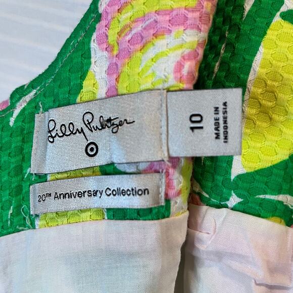 NWT: LILLY PULITZER Target Flamingo Floral Pineapple Yellow Dress Size 10 (G310) - Picture 4 of 12